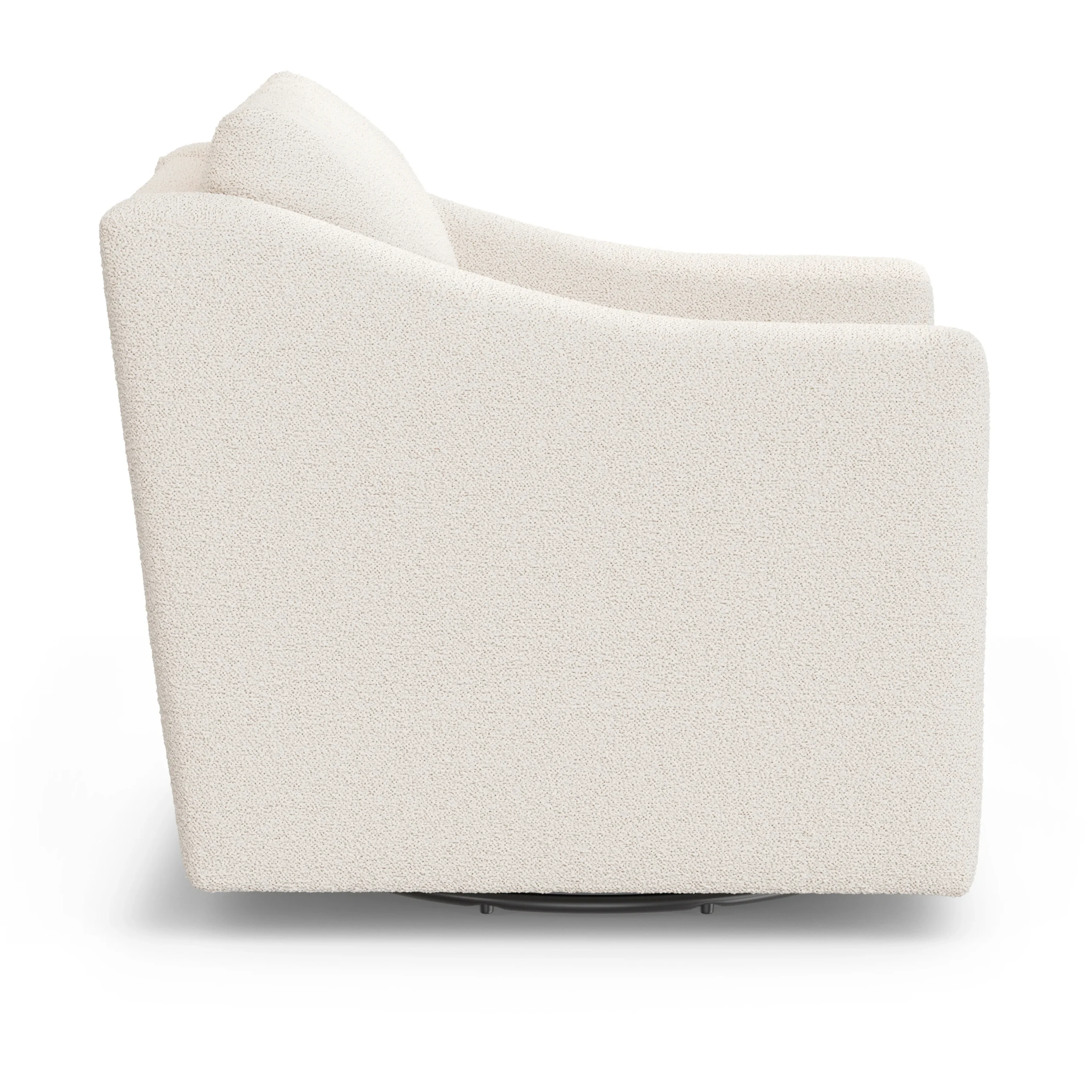 Landry 32.25_ Swivel Lounge Chair - Ivory Wool Bouclé - Image 5