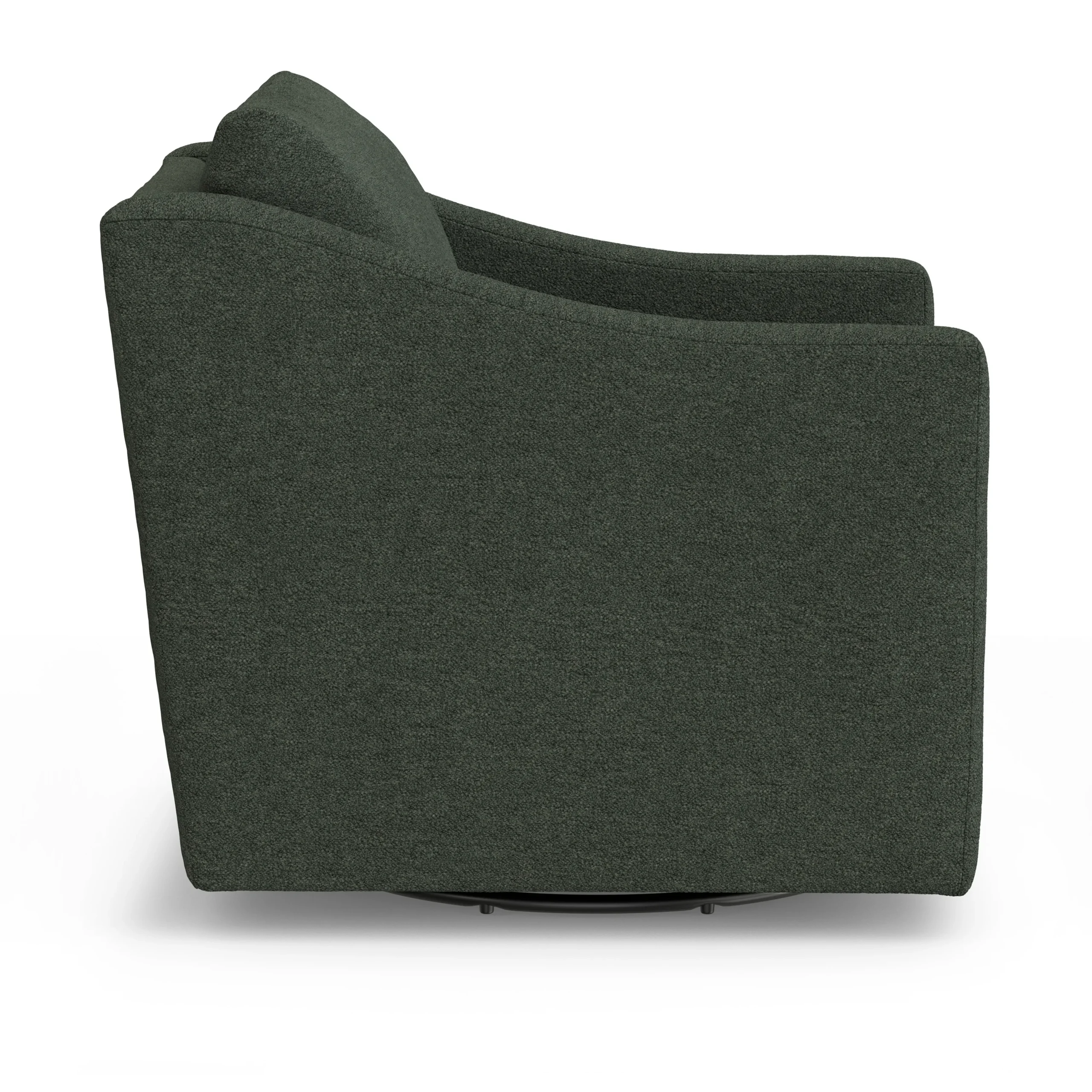 Landry 32.25_ Swivel Lounge Chair - Green Wool Bouclé - Image 5