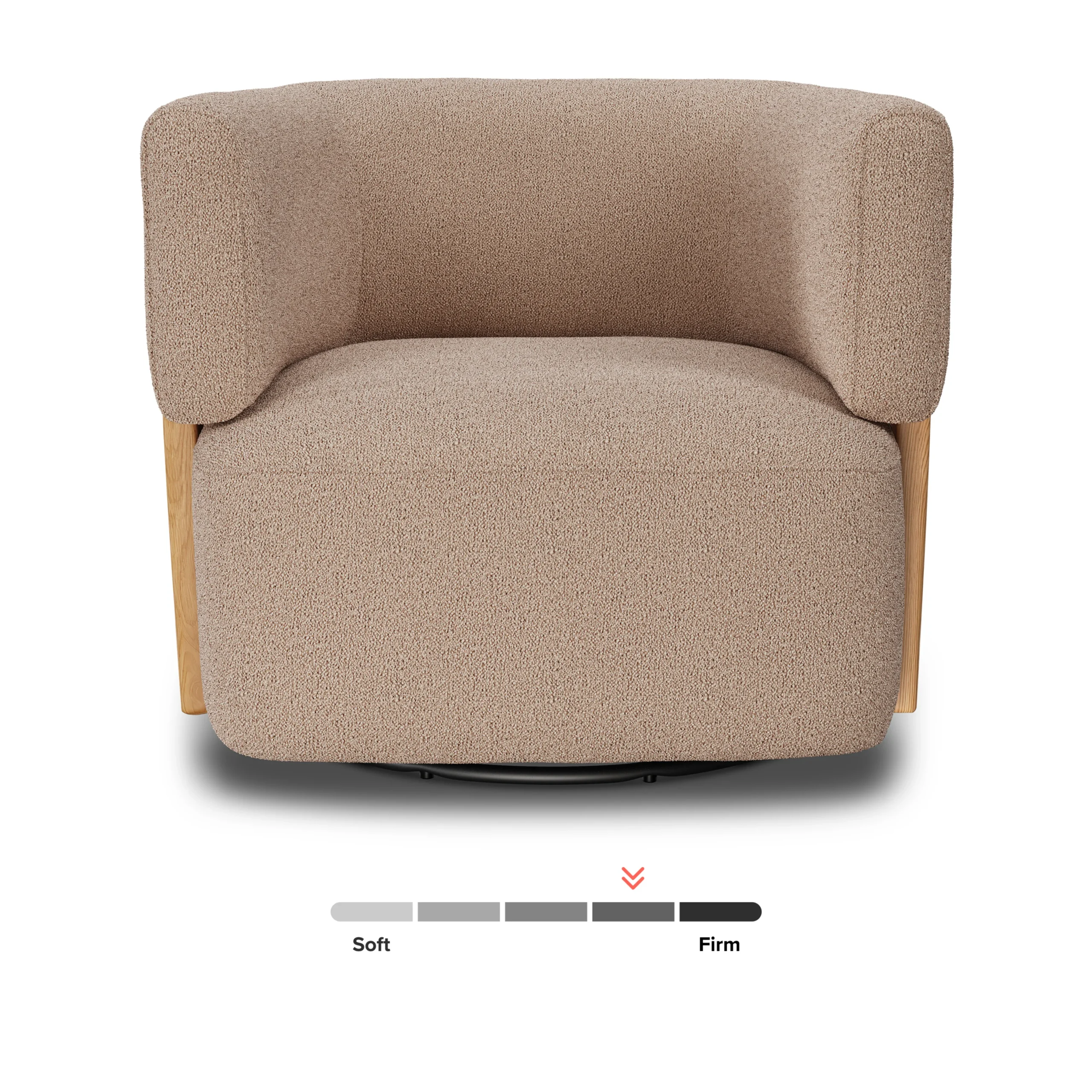 Julie 32_ Swivel Chair - Sandstone Wool Bouclé - Image 5