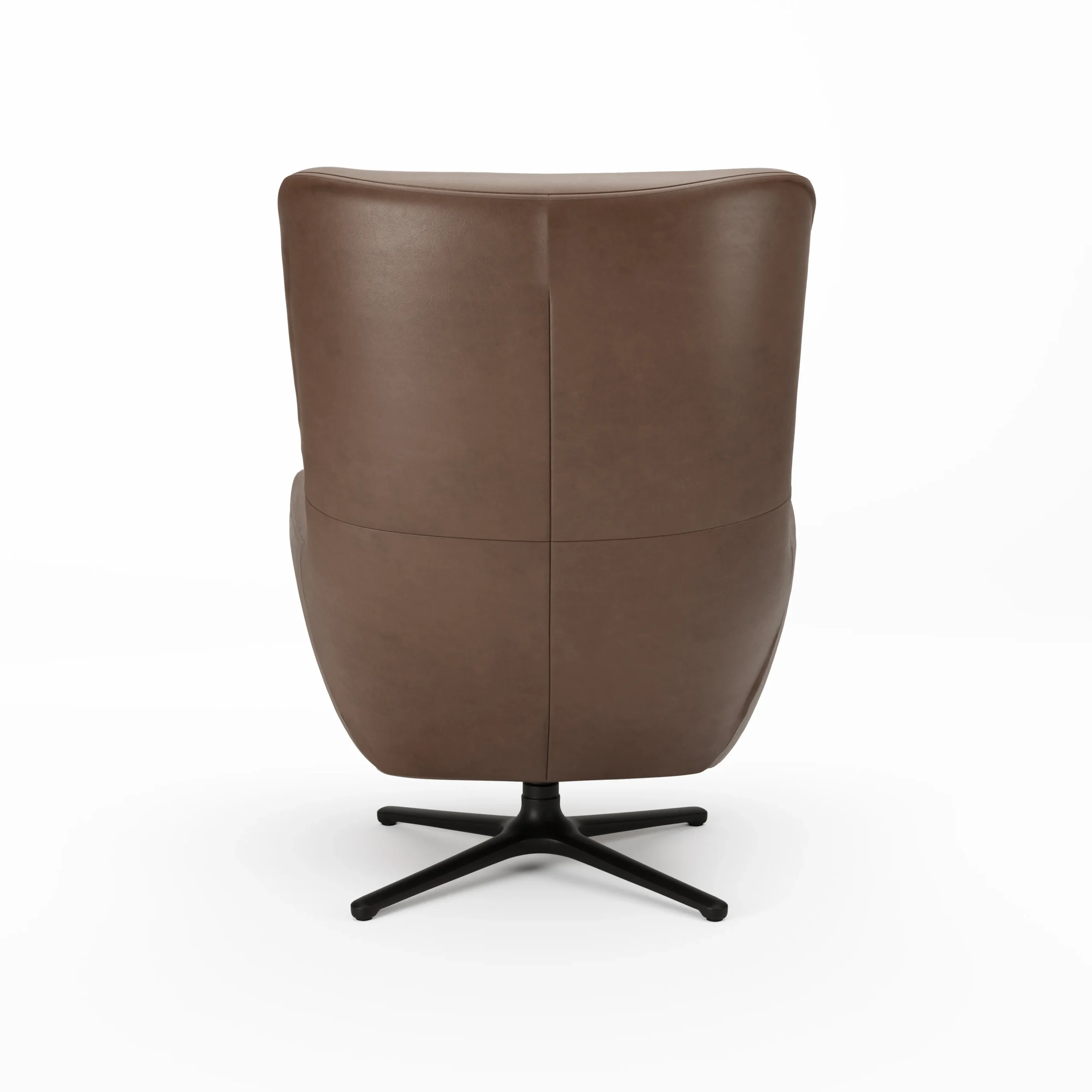 Agga 31_ Leather Swivel Lounge Chair - Charme Chocolat - Image 4