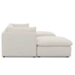 Leigh 121.5_ Modular 3-Seater U-Shaped Sectional - Ivory Wool Bouclé