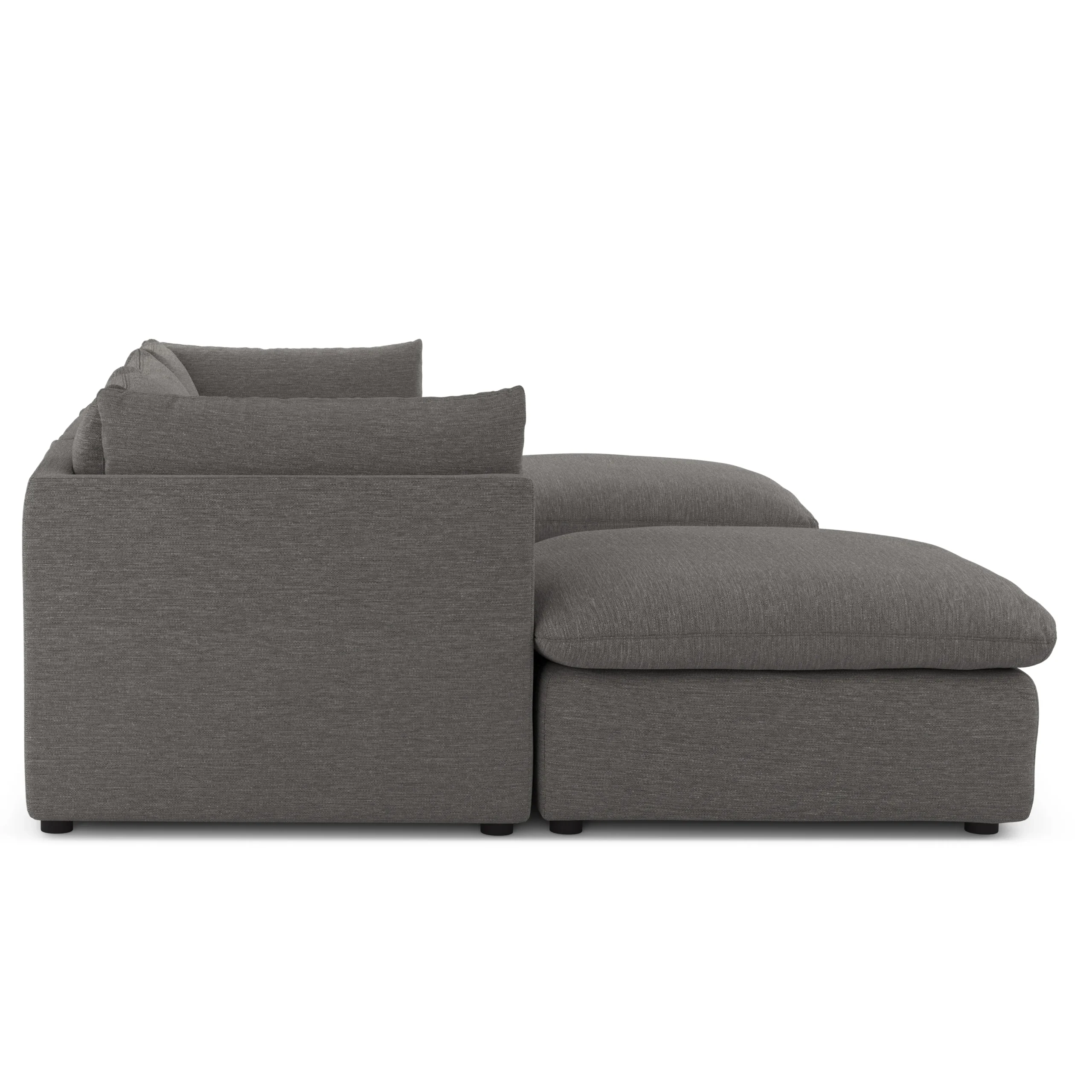 Leigh 121.5_ Modular 3-Seater U-Shaped Sectional - Silver Gray - Image 4