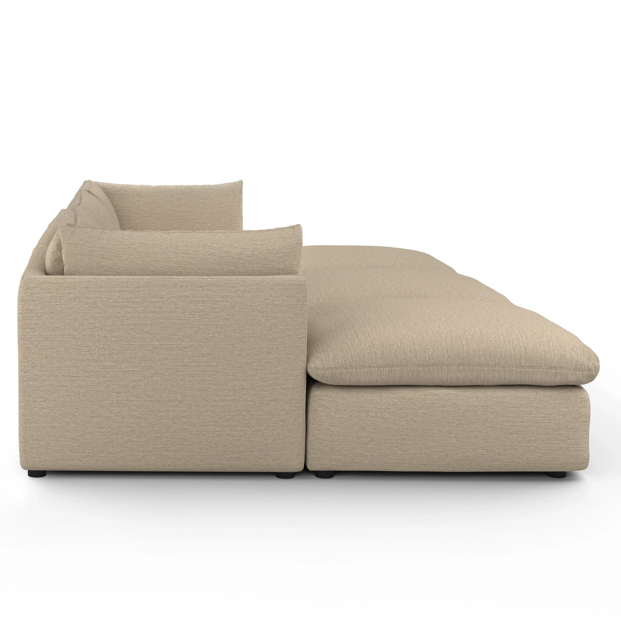 Leigh 121.5_ Modular Open Pit Sectional - Silver Taupe - Image 4