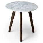 Mara Marble Side Table - Walnut