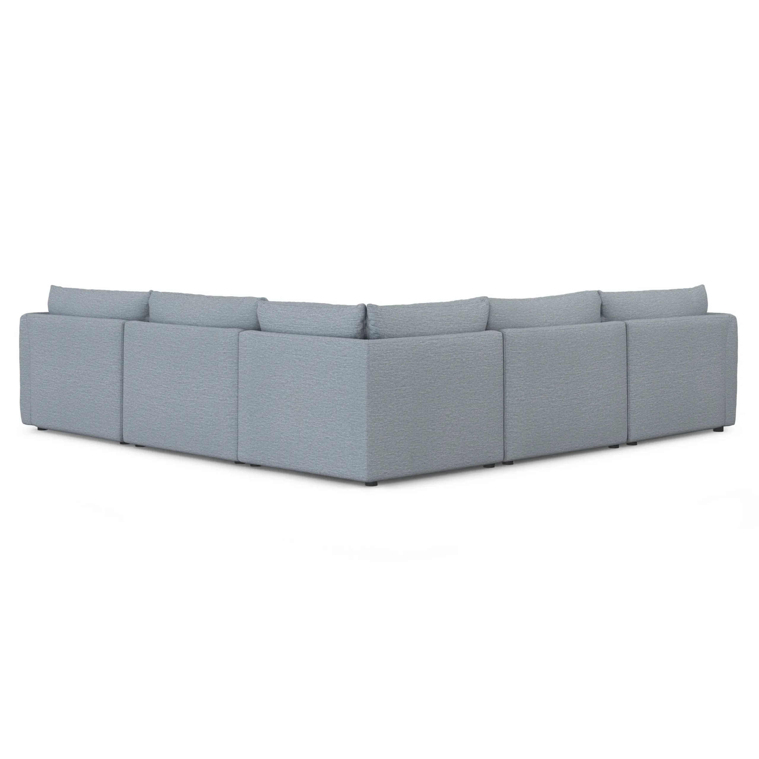 Leigh 126_ Modular Corner Sectional - Silver Light Blue - Image 4