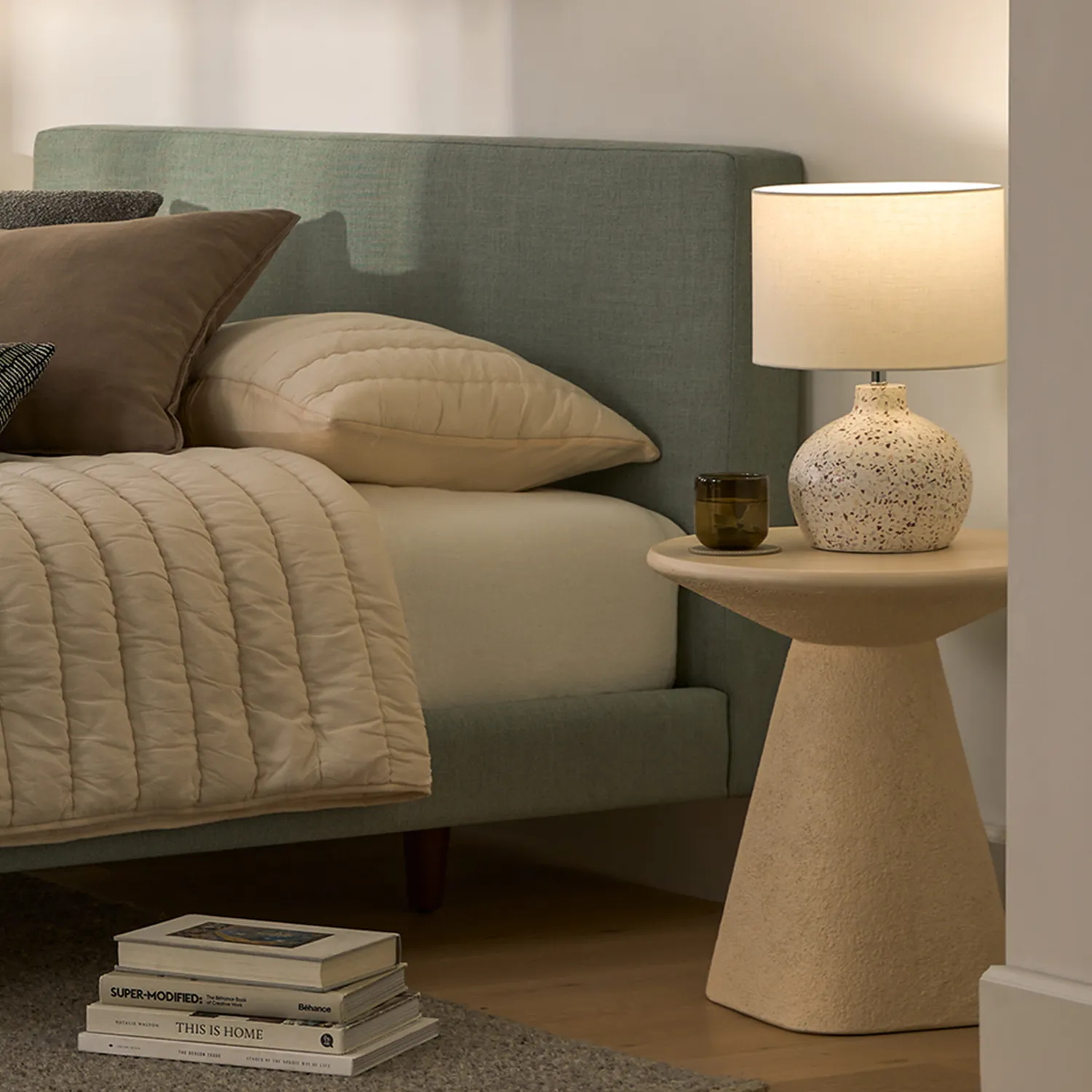 Ozetta Concrete Side Table - Moonlit Ivory - Image 7