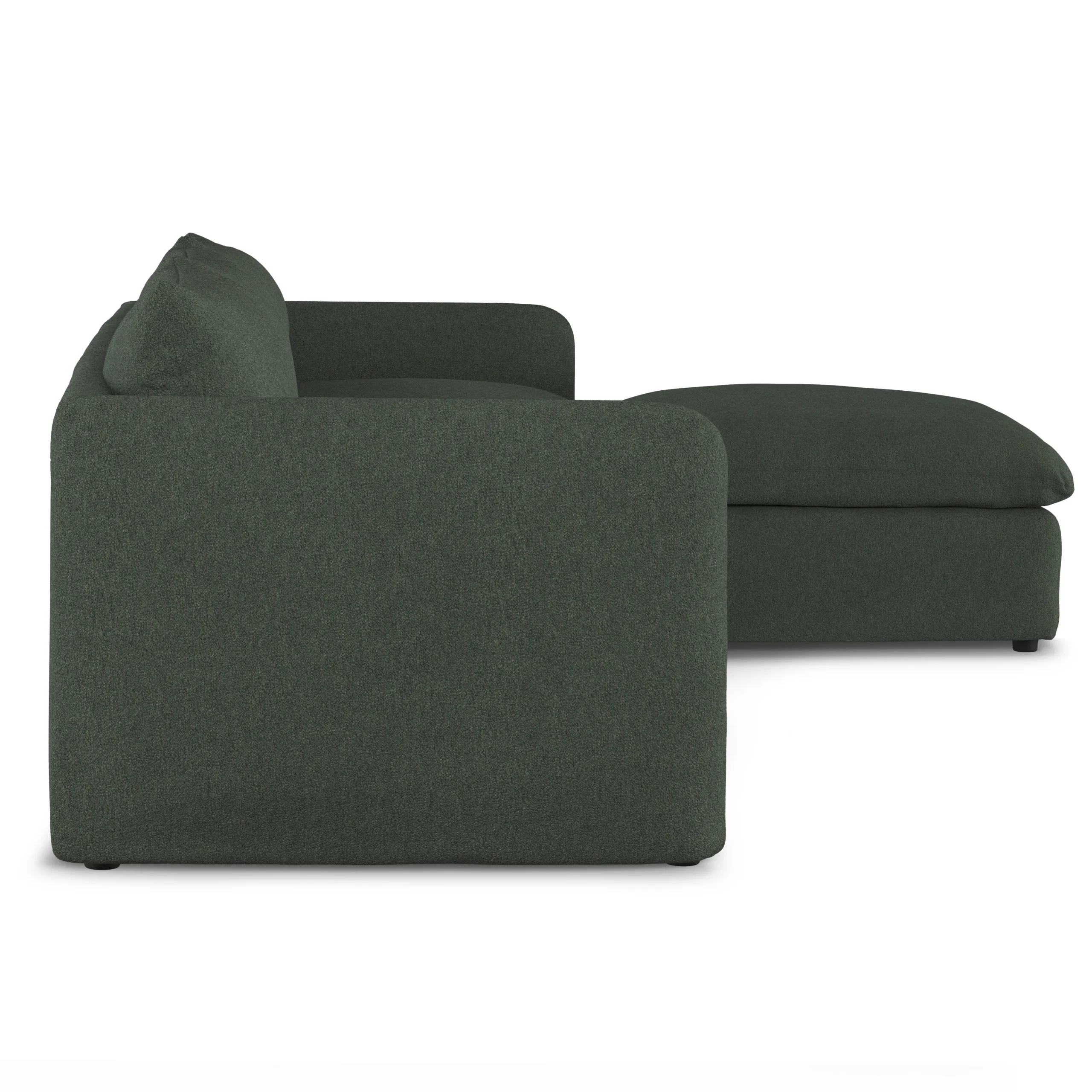 Leigh 131.5_ Modular Sectional - Green Wool Bouclé - Image 4
