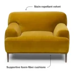 Abisko 42.5_ Velvet Lounge Chair - Plush Yarrow Gold