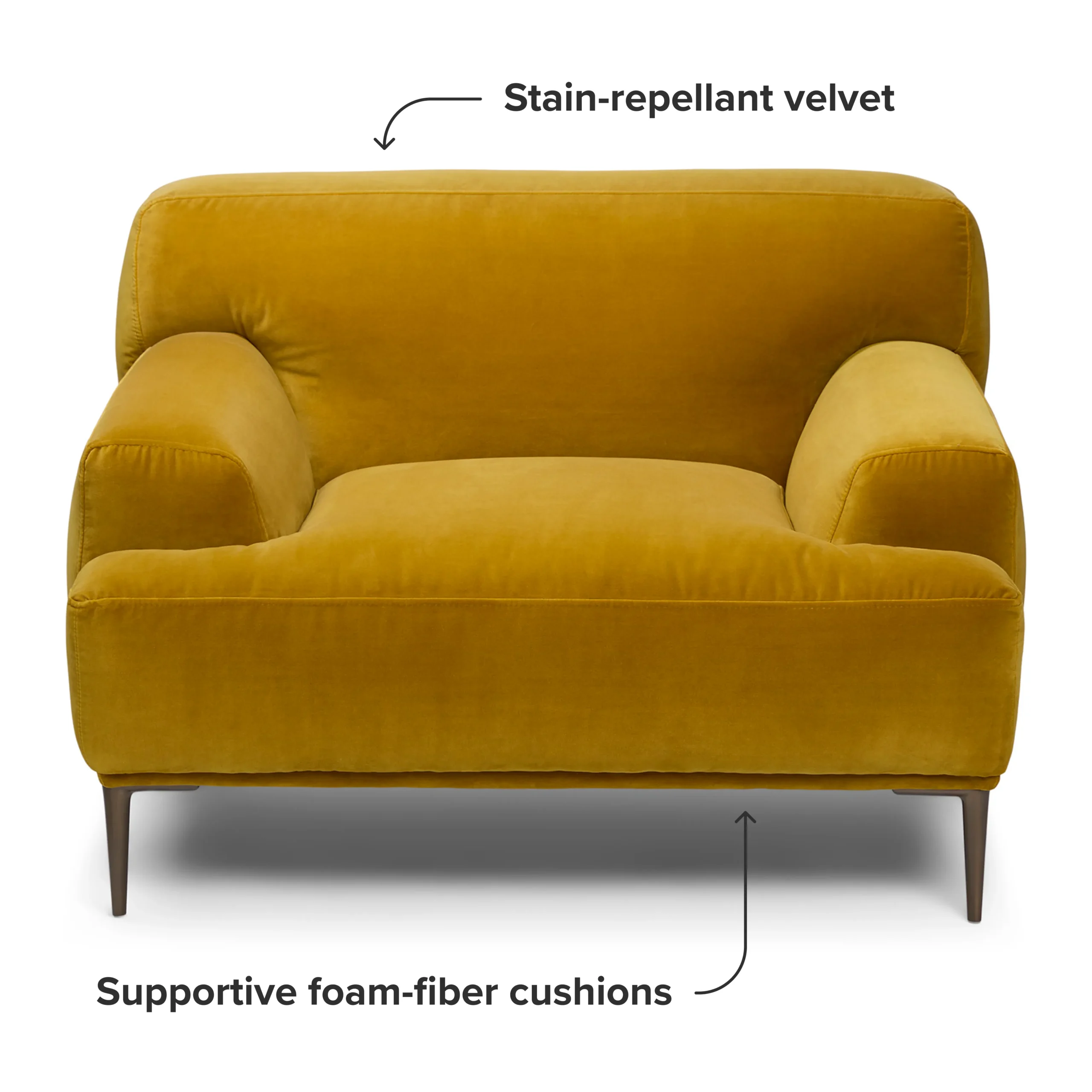 Abisko 42.5_ Velvet Lounge Chair - Plush Yarrow Gold - Image 7