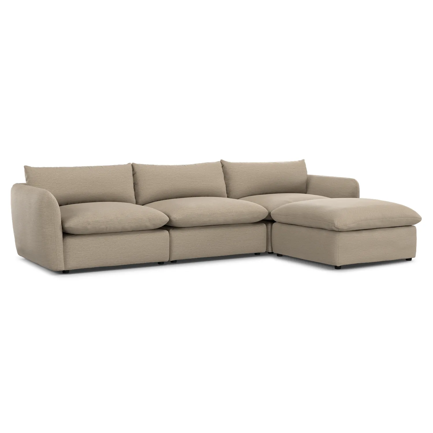 Leigh 131.5_ Modular Sectional - Silver Taupe - Image 4