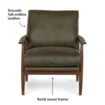 Bavel 28.5_ Leather Lounge Chair - Charme Green