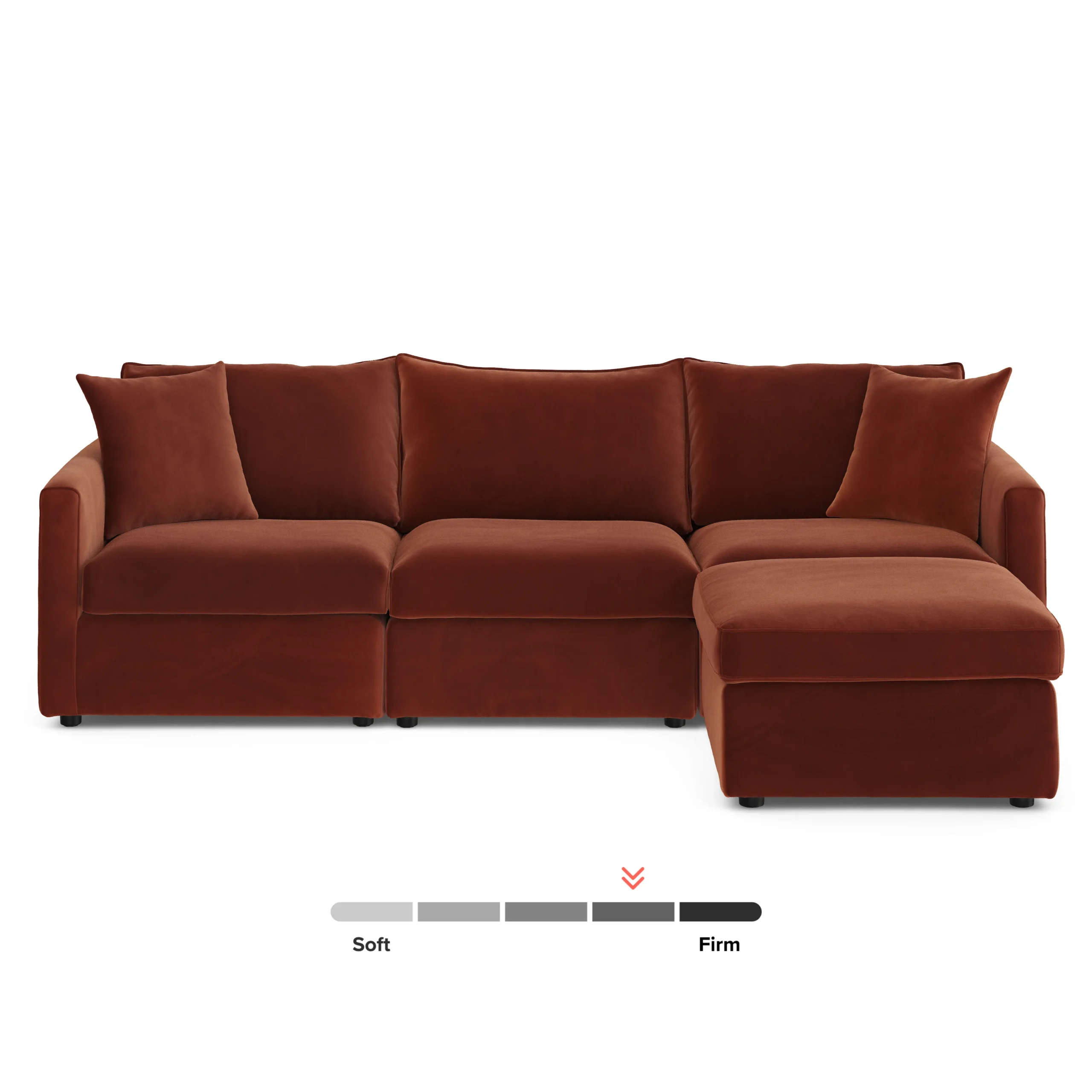 Lenae 104.5_ Velvet Reversible Modular Sectional - Hale Rust - Image 4