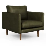 Burrard 32_ Leather Lounge Chair - Charme Green