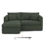 Marina 80_ Reversible Storage Sectional - Green Wool Bouclé