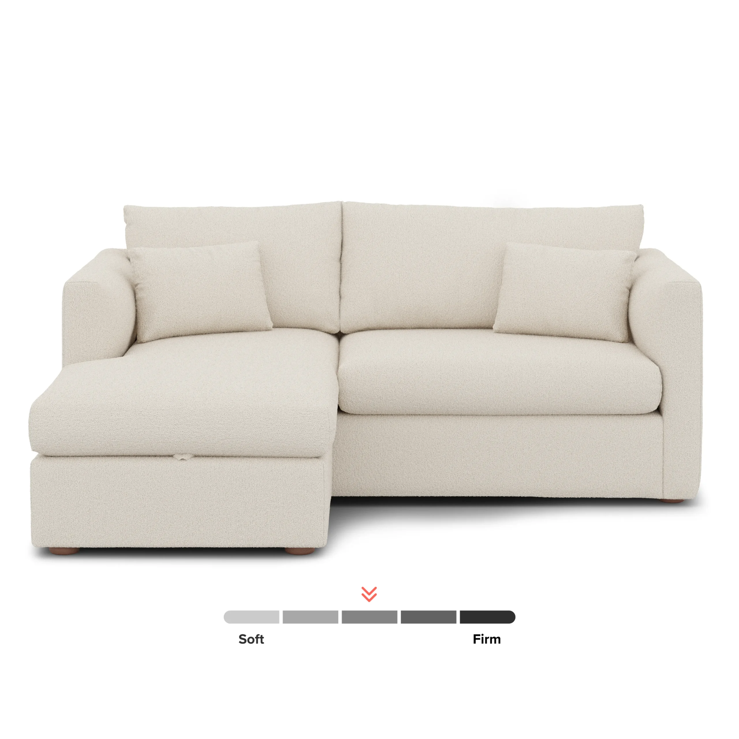 Marina 80_ Reversible Storage Sectional - Ivory Wool Bouclé - Image 4
