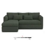Marina 90_ Reversible Storage Sectional - Green Wool Bouclé