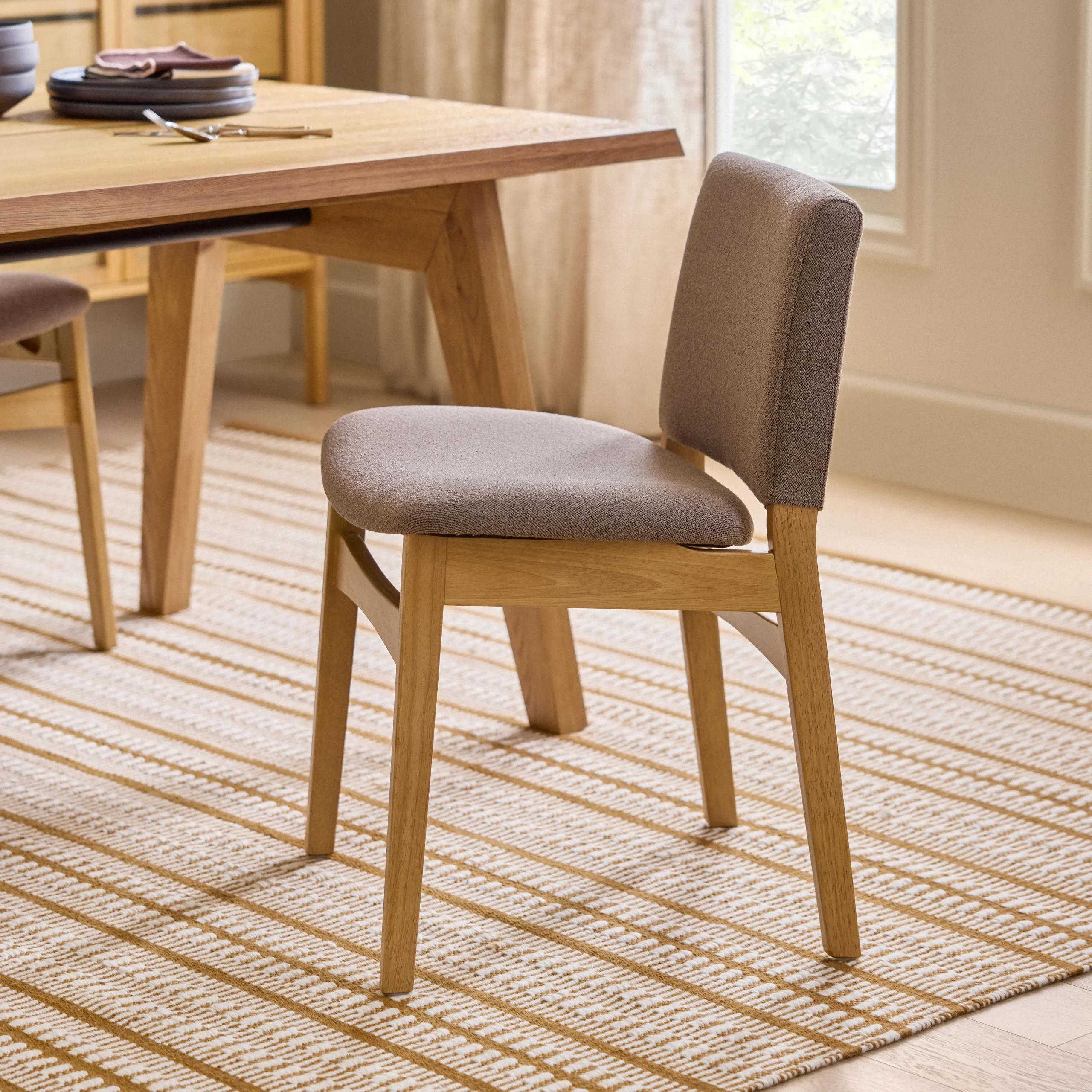 Nosh Dining Chair - Oak and Ratine Brown - Image 4
