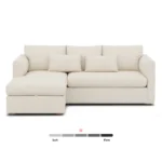 Marina 90_ Reversible Storage Sectional - Ivory Wool Bouclé