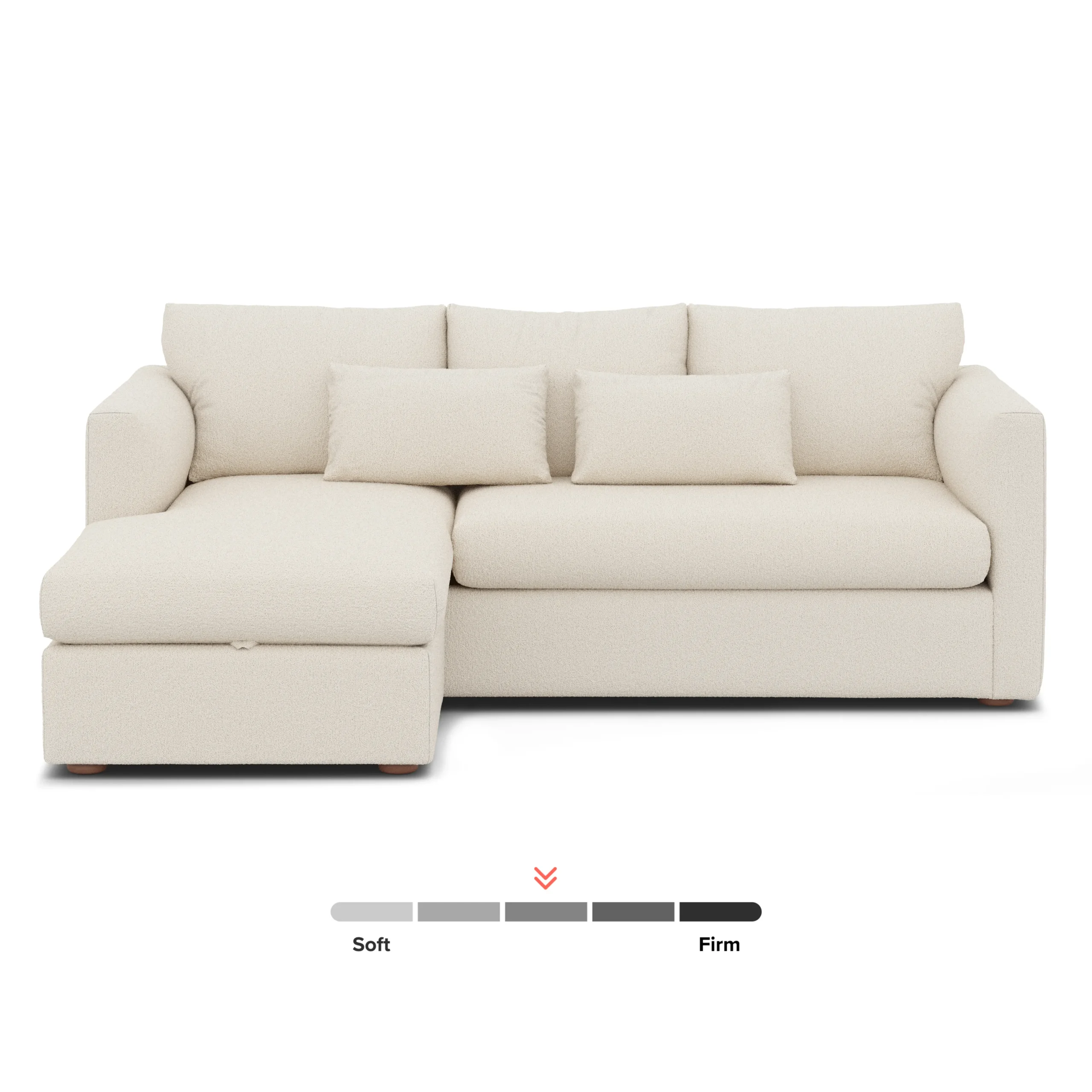 Marina 90_ Reversible Storage Sectional - Ivory Wool Bouclé - Image 4