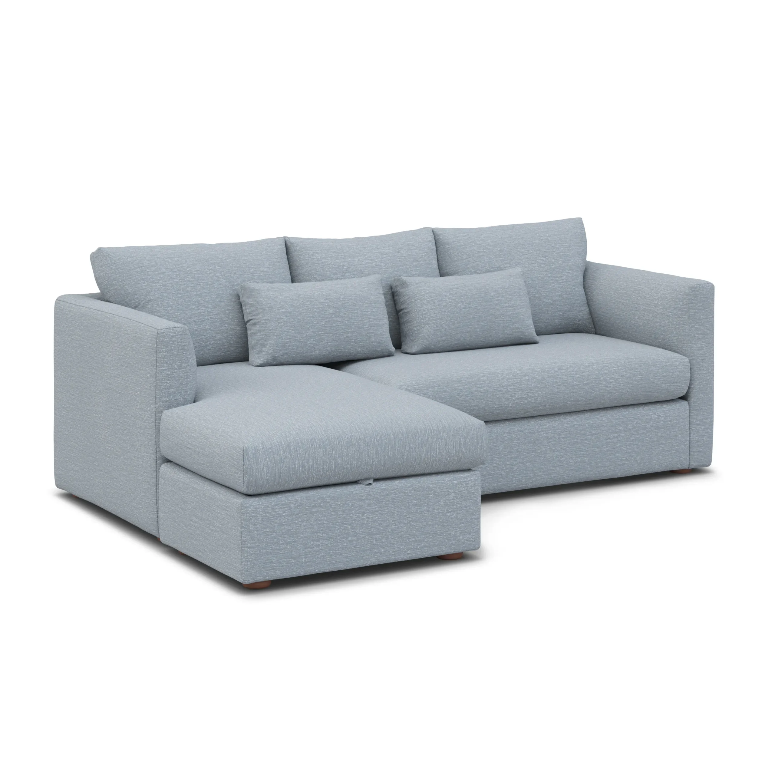 Marina 90_ Reversible Storage Sectional - Silver Light Blue - Image 4
