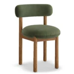 Munk Velvet Dining Chair - Smoked Oak and Hale Fir Green