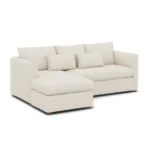 Marina 90_ Reversible Storage Sleeper Sectional - Ivory Wool Bouclé