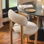 Munk Dining Chair - White Oak and Ivory Wool Bouclé