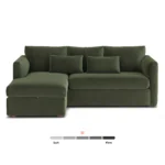 Marina 90_ Velvet Reversible Storage Sectional - Hale Fir Green