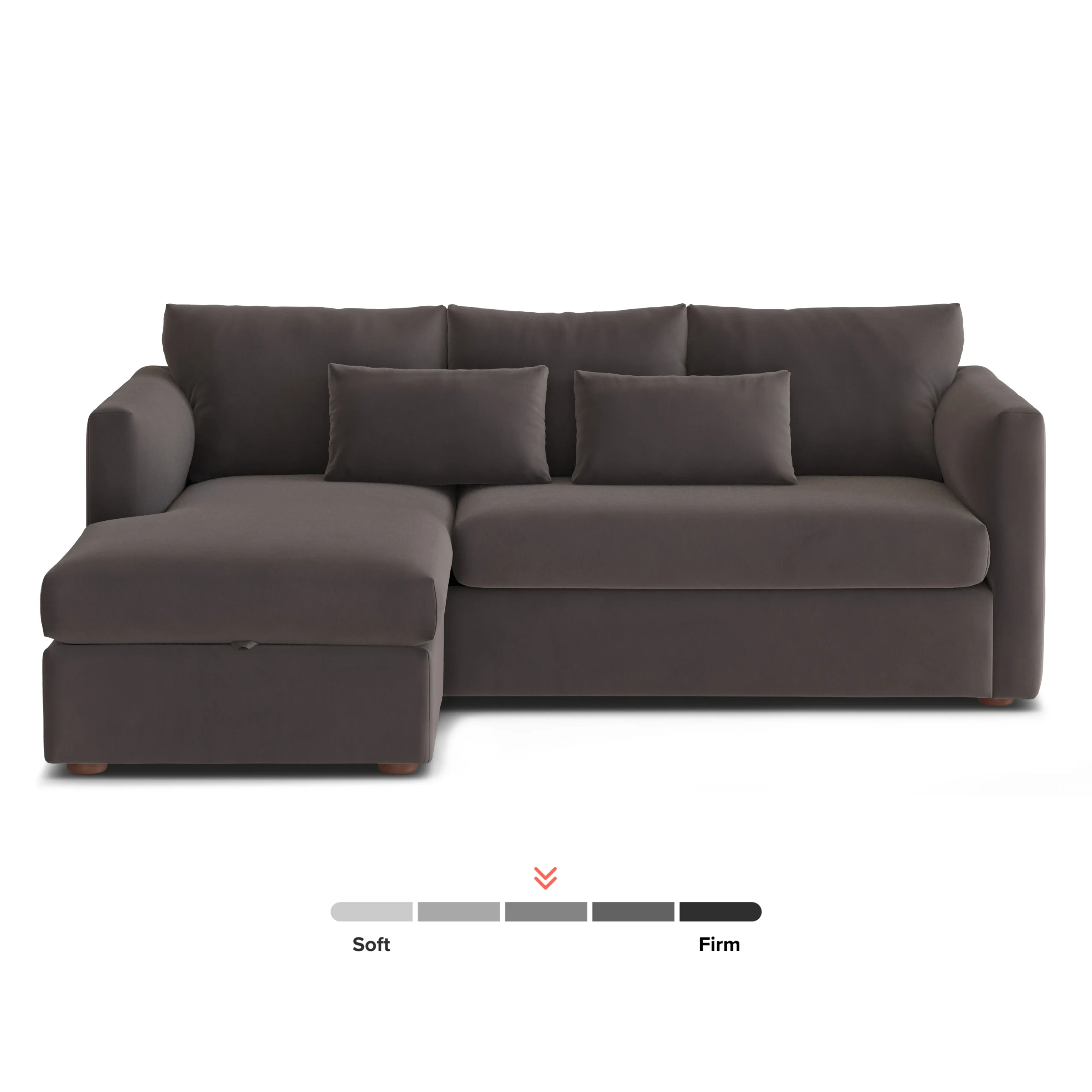 Marina 90_ Velvet Reversible Storage Sectional - Hale Warm Gray - Image 4