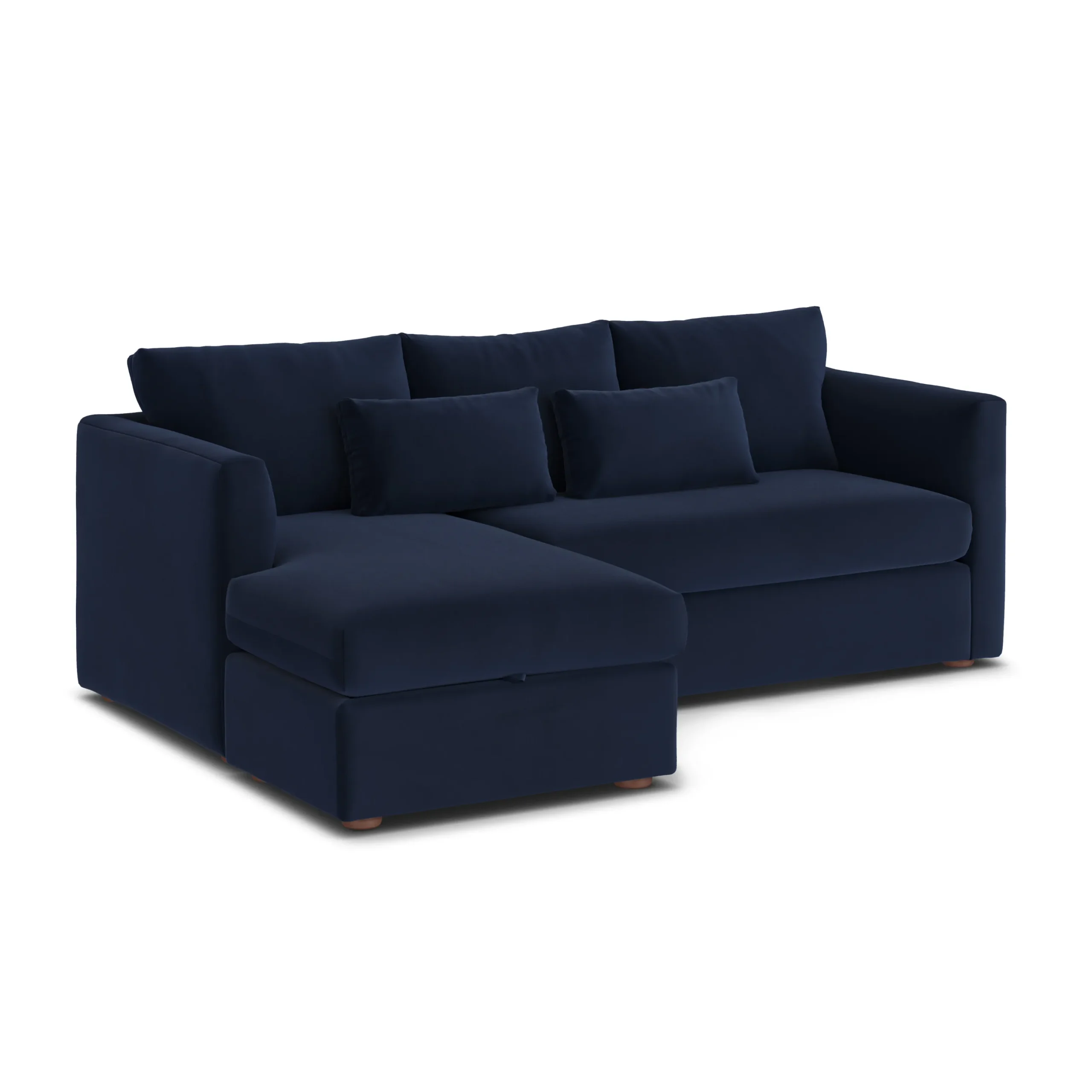 Marina 90_ Velvet Reversible Storage Sleeper Sectional - Hale Ink - Image 4