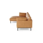 Olsen 110_ Leather Left Sectional - Charme Tan