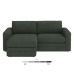 Riley 84_ Reversible Storage Sectional - Green Wool Bouclé
