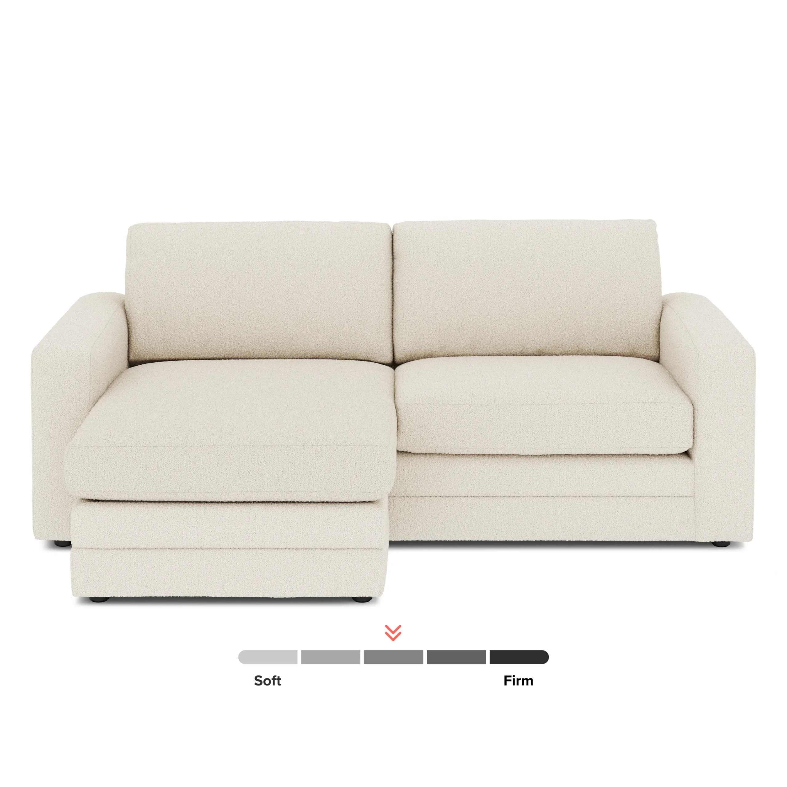 Riley 84_ Reversible Storage Sectional - Ivory Wool Bouclé - Image 4