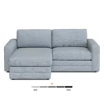 Riley 84_ Reversible Storage Sectional - Silver Light Blue