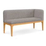 Right Corner Banquette - Natural Oak and Hestia Gray