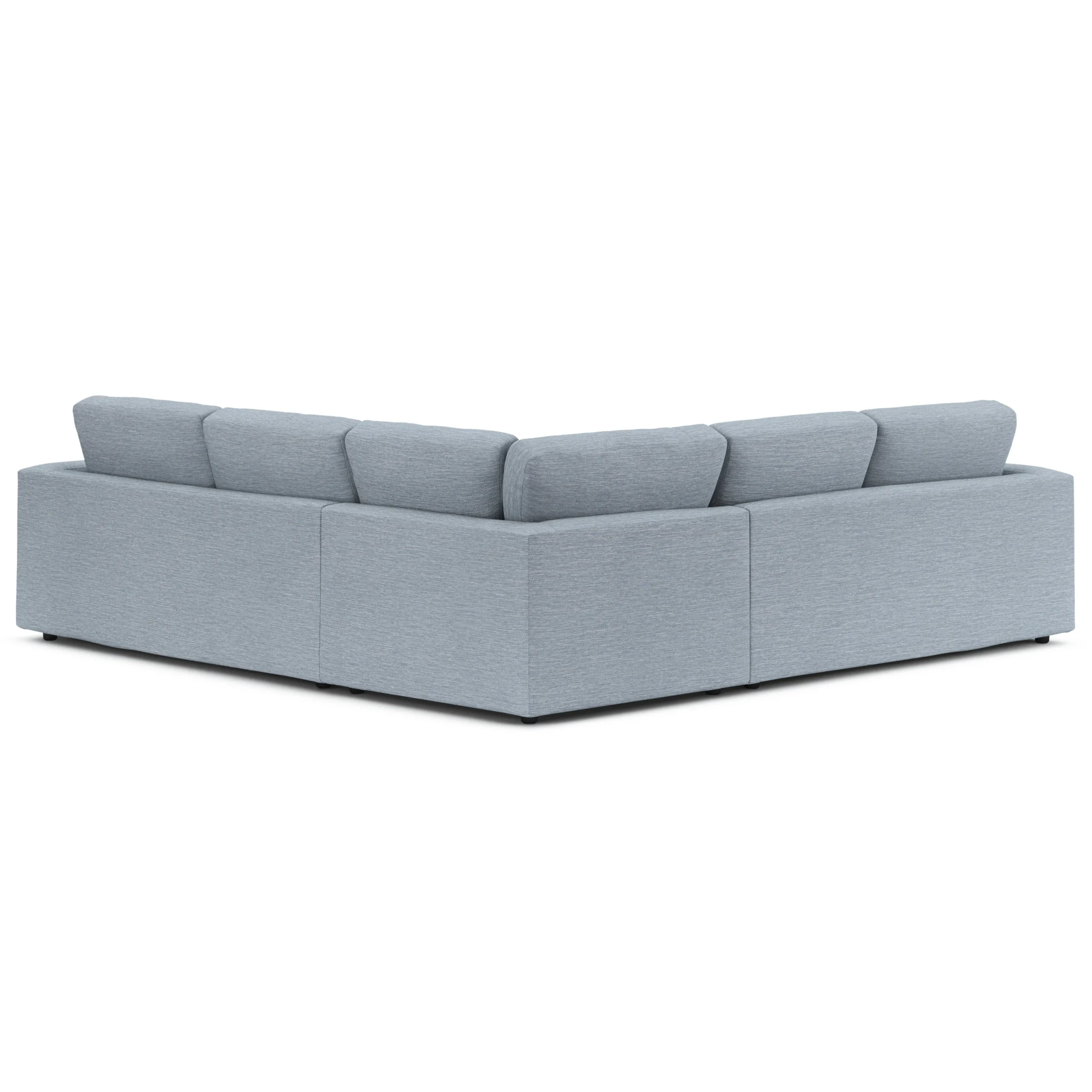 Riley 104_ Corner Sectional - Silver Light Blue - Image 4
