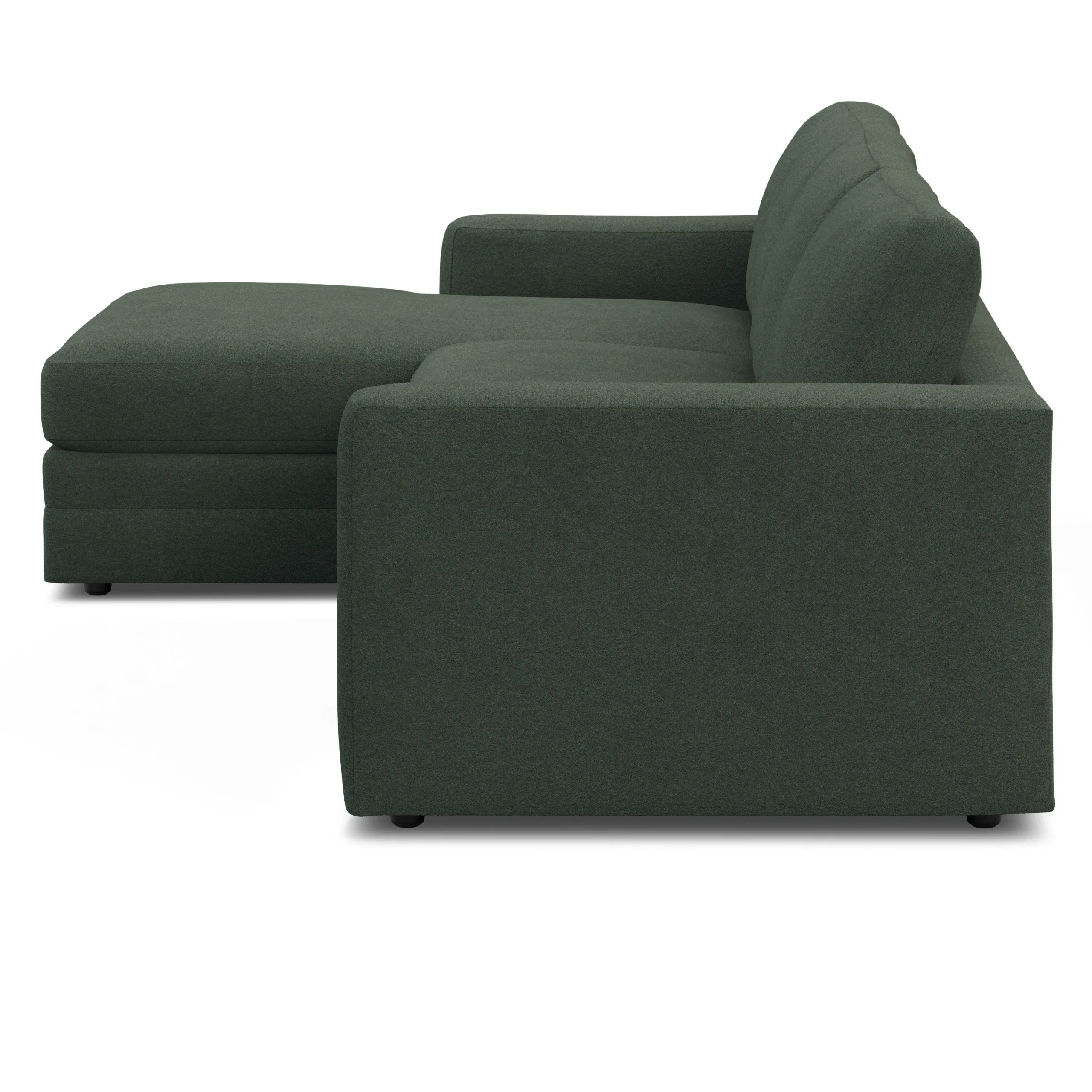 Riley 118.5_ Left Sectional - Green Wool Bouclé - Image 4