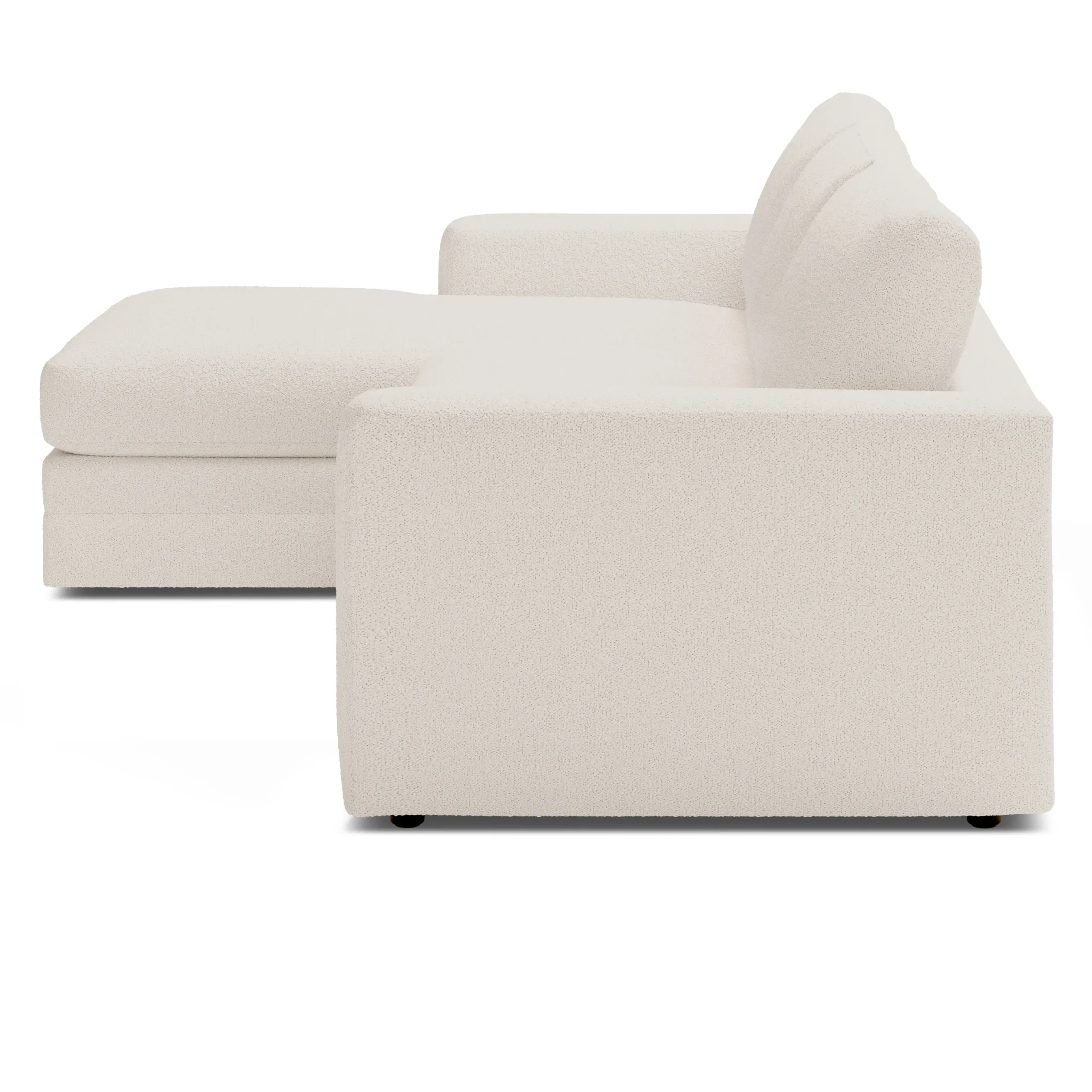 Riley 118.5_ Left Sectional - Ivory Wool Bouclé - Image 4