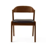 Meja Leather Dining Chair - Walnut and Oxford Black