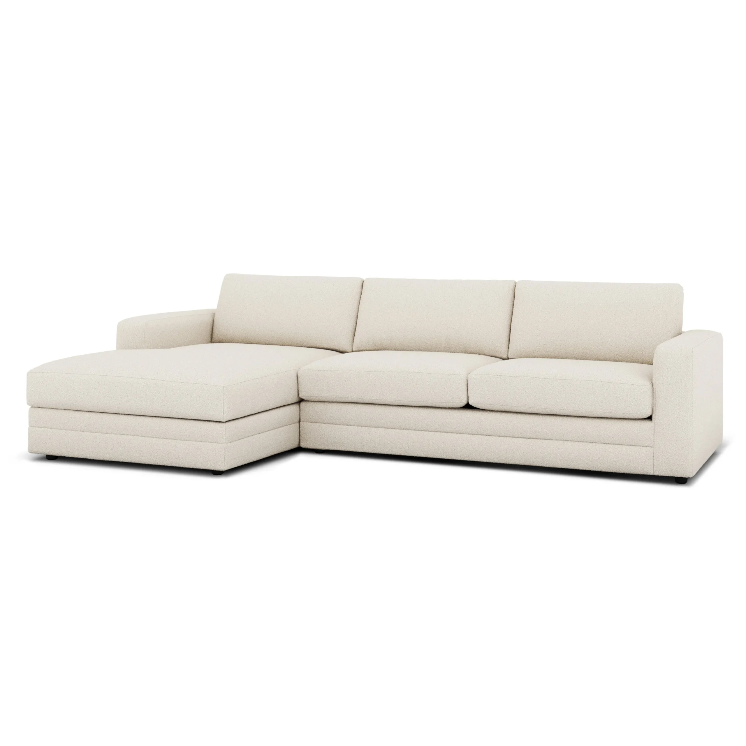 Riley 118_ Left Storage Sleeper Sectional - Ivory Wool Bouclé - Image 4