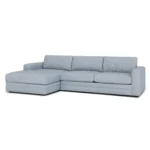 Riley 118_ Left Storage Sleeper Sectional - Silver Light Blue