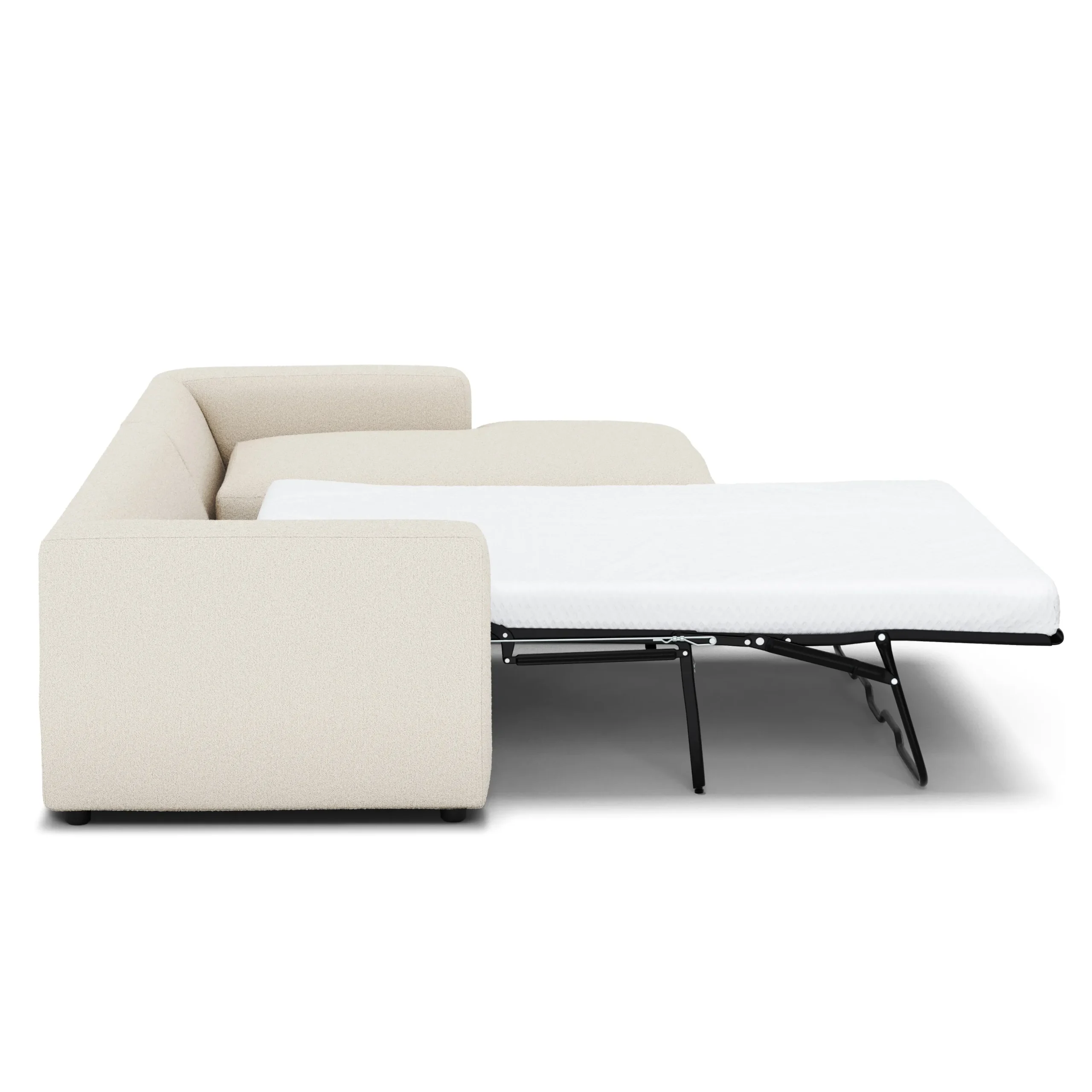 Riley 118_ Right Storage Sleeper Sectional - Ivory Wool Bouclé - Image 2