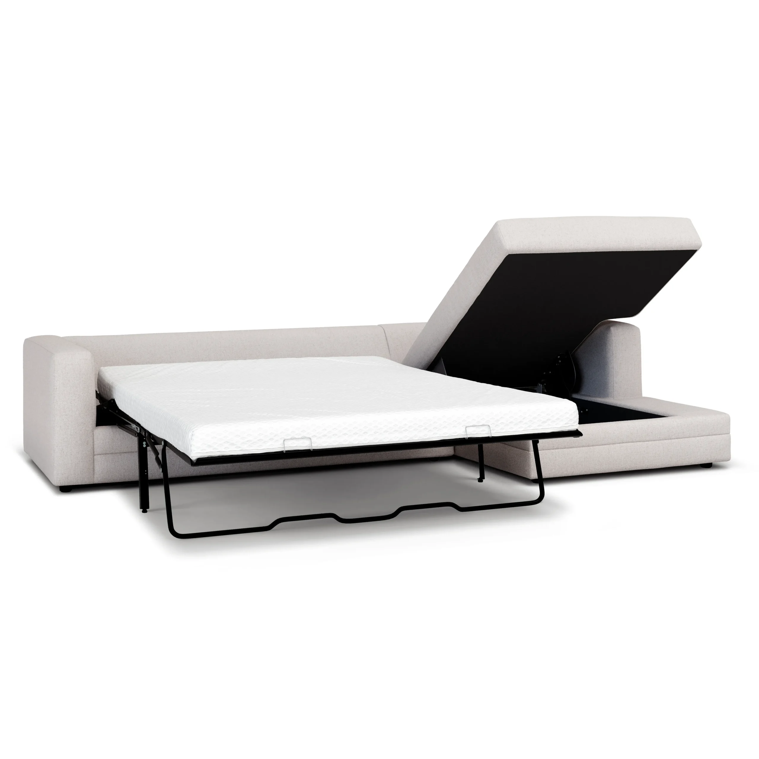 Riley 118_ Right Storage Sleeper Sectional - Napa White - Image 2