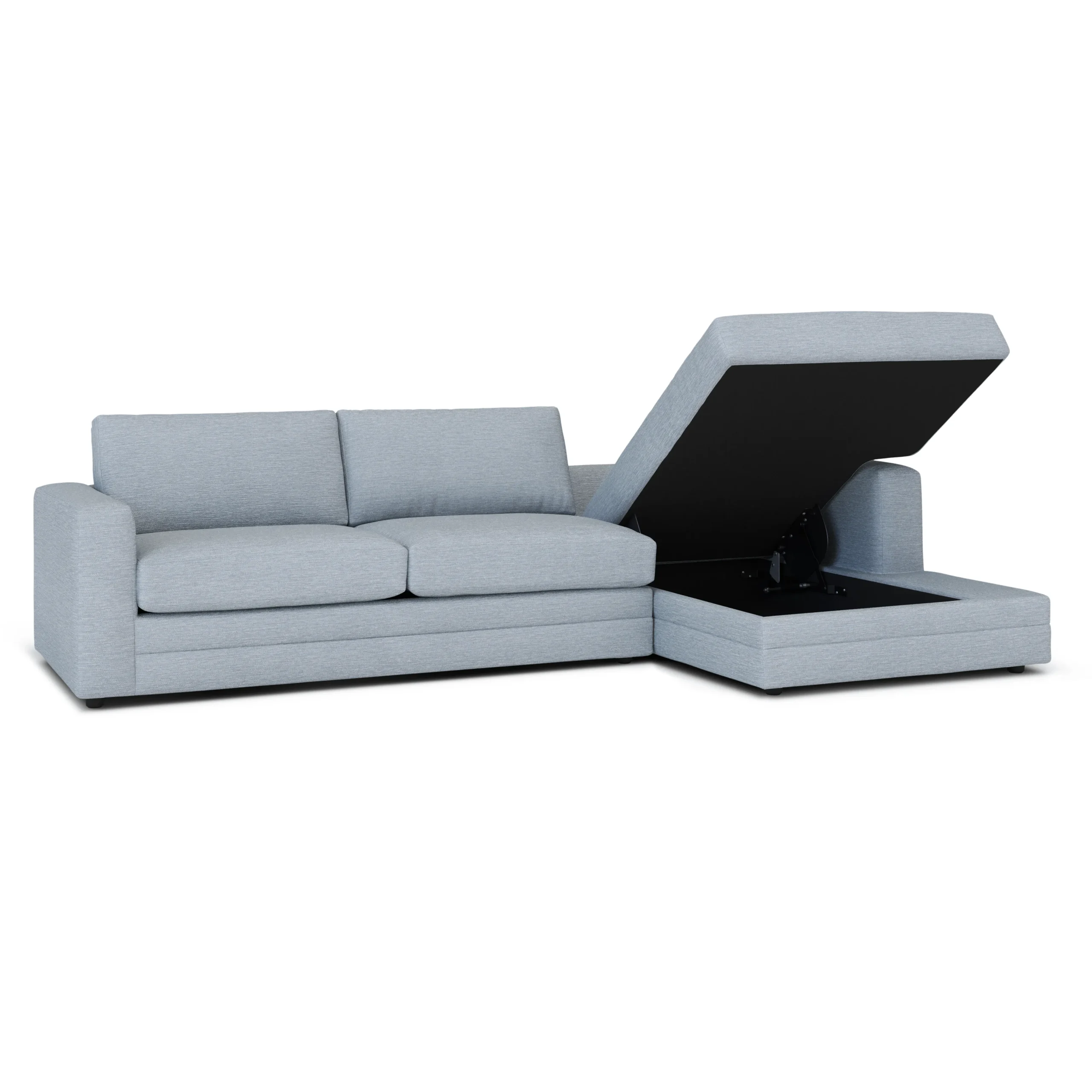 Riley 118_ Right Storage Sleeper Sectional - Silver Light Blue - Image 2