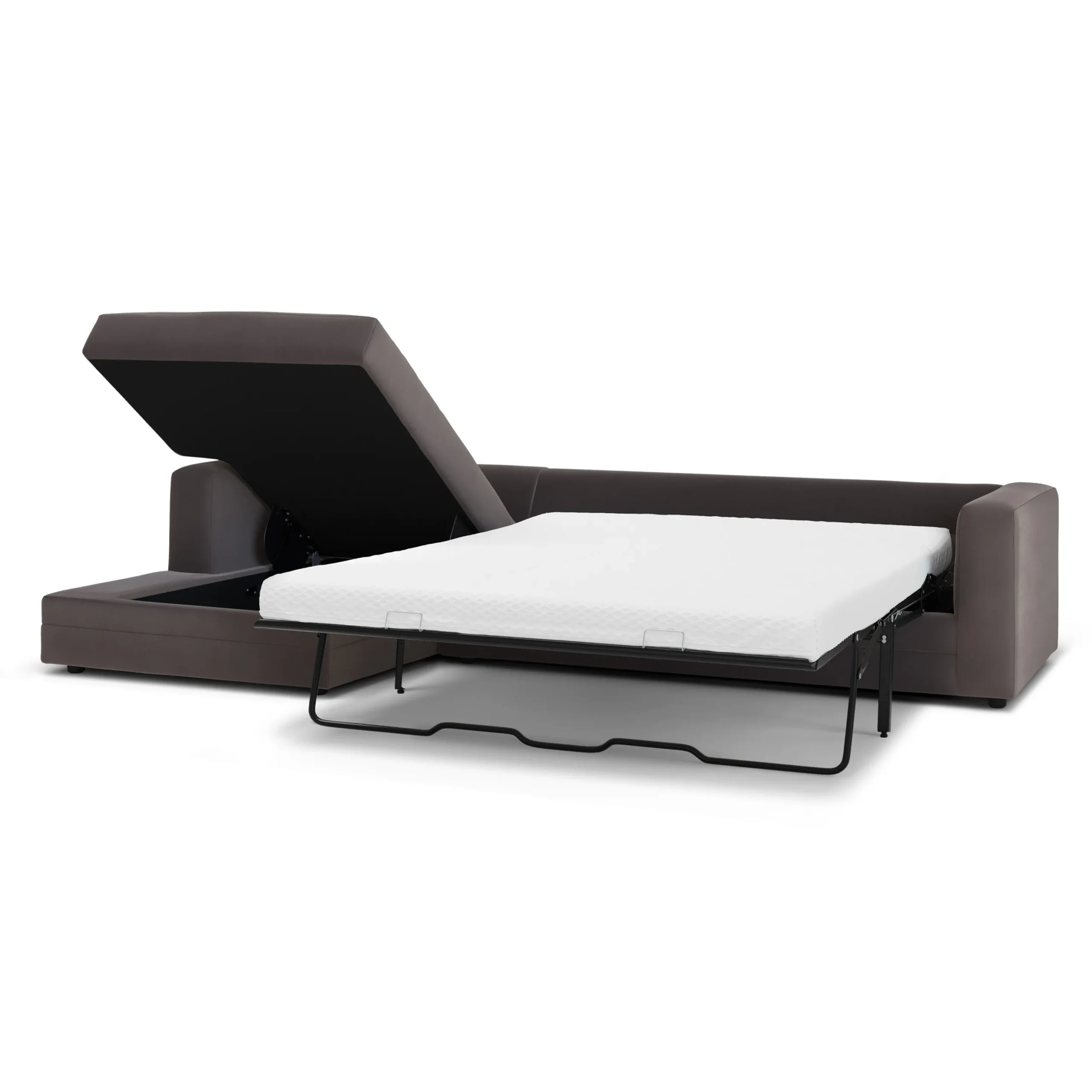 Riley 118_ Velvet Left Storage Sleeper Sectional - Hale Warm Gray - Image 2
