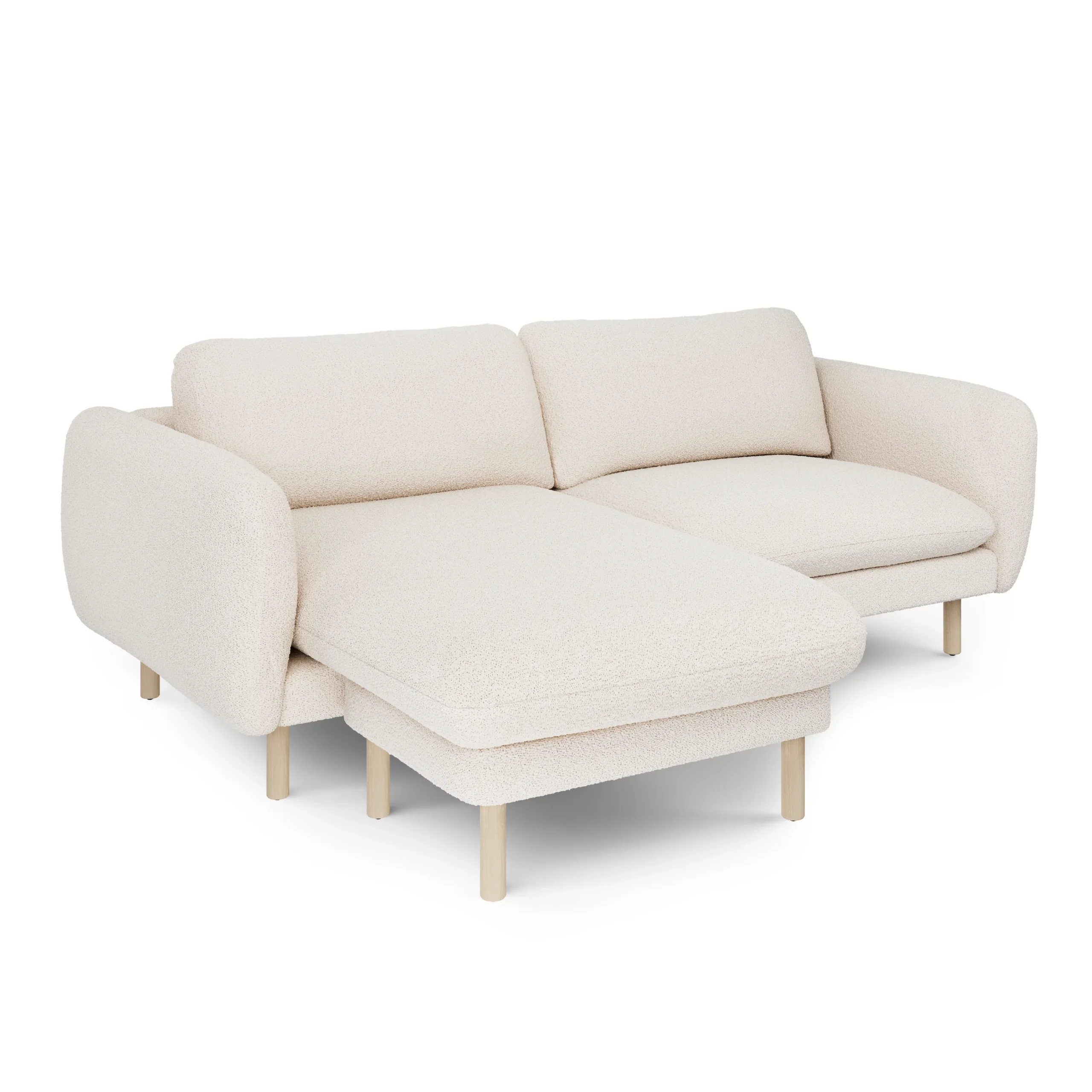Sanders 85.5_ Reversible Sectional - Ivory Wool Bouclé - Image 4