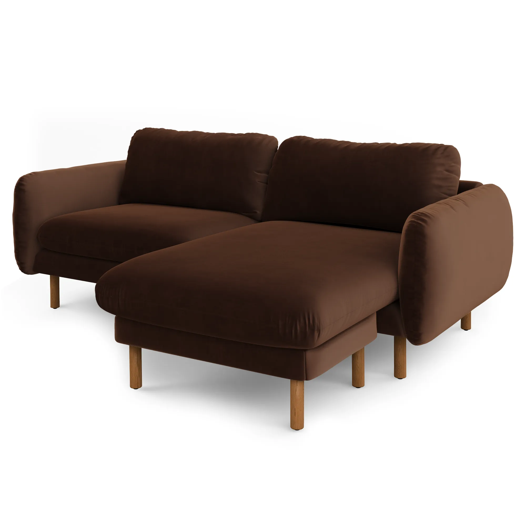 Sanders 85.5_ Velvet Reversible Sectional - Plush Pacific Brown - Image 4