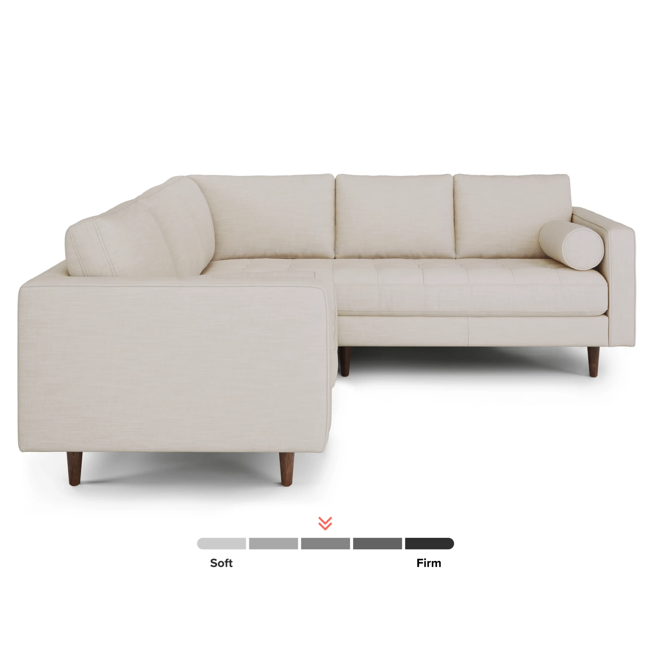 Sven 91_ Tufted Corner Sectional - Biscuit Cream - Image 4