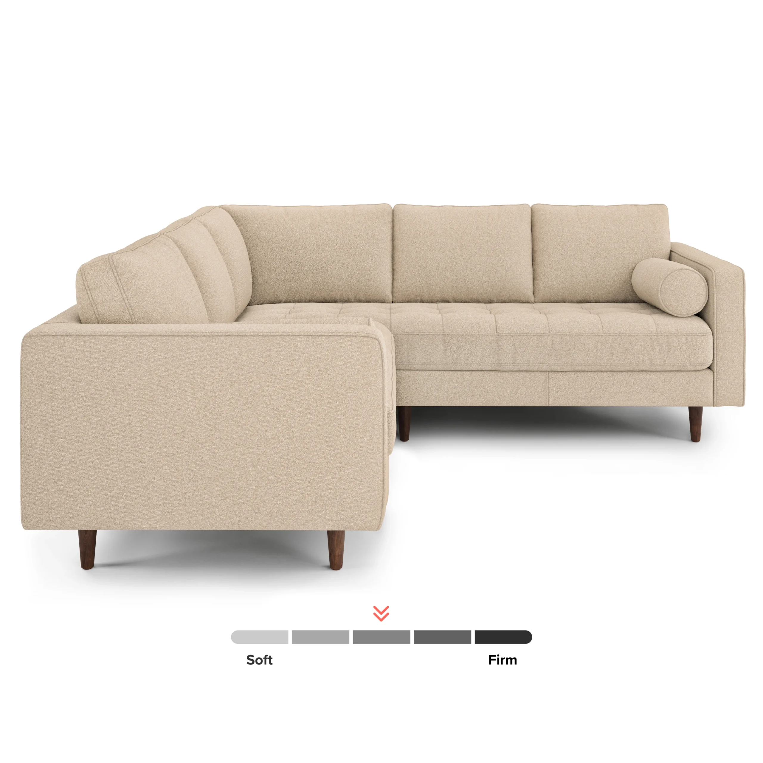 Sven 91_ Tufted Corner Sectional - Ratine Buff - Image 4
