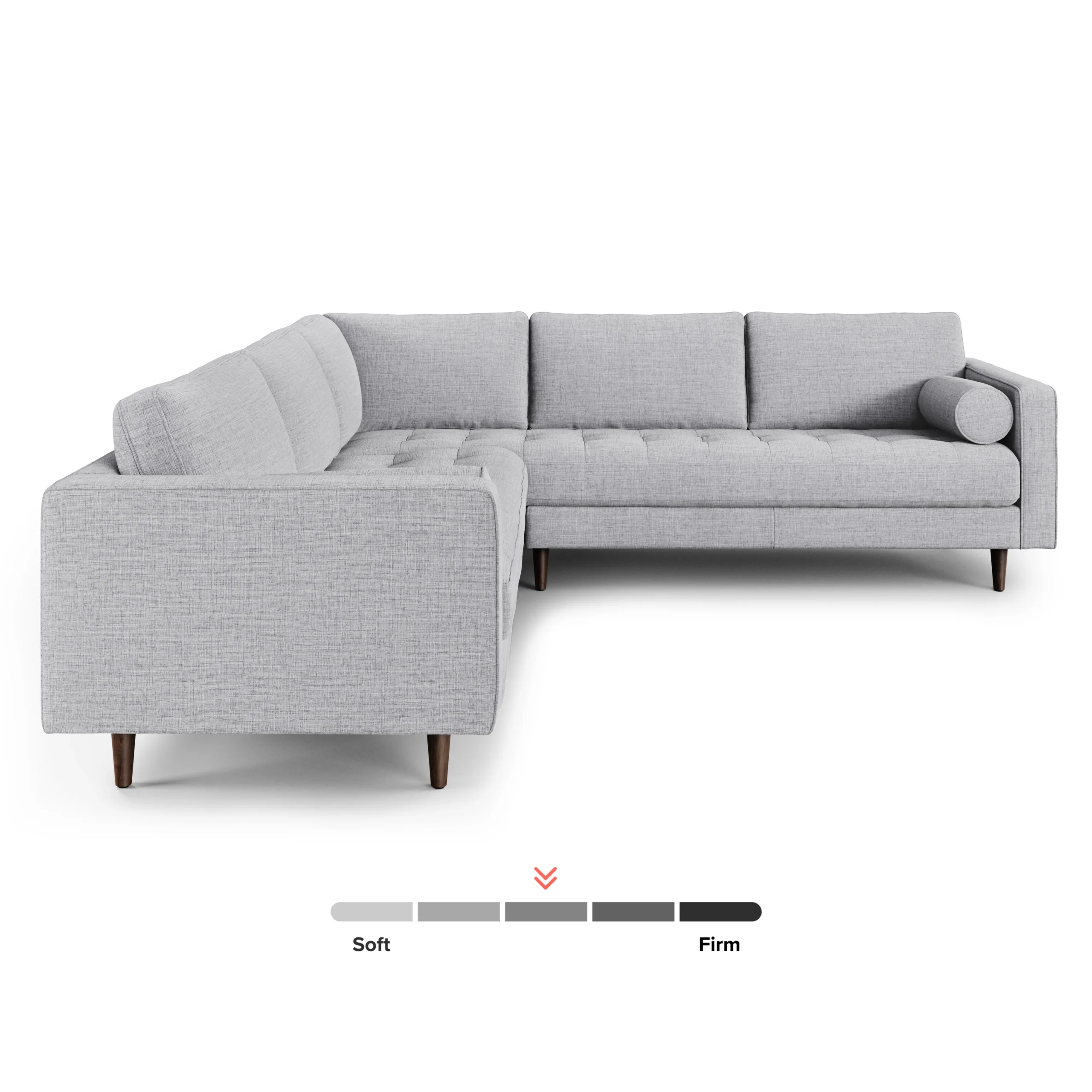 Sven 91_ Tufted Corner Sectional - Stone Gray - Image 4